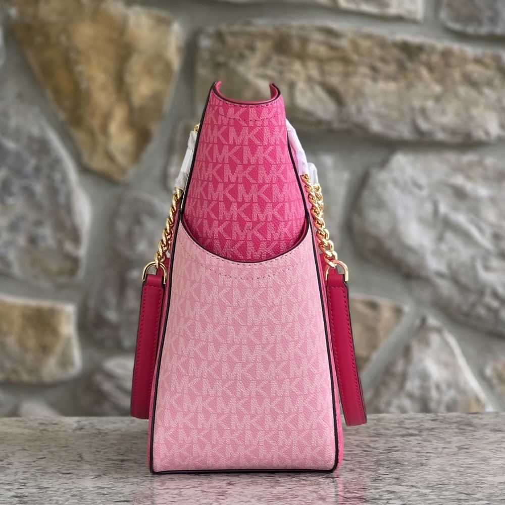Michael Kors Jet Set Color-Block Large Pink Shoulder Bag - Picture 2 of 9